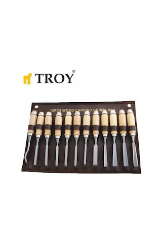 Troy 25004 Ahşap Oyma Bıçak Seti. 12 Parça