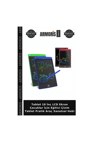 Tablet 10 İnç Lcd Ekran Çocuklar İçin Eğitici Çizim Tablet Pratik Araç Sanatsal Hobi