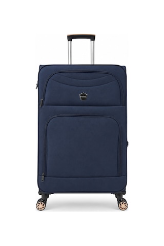 Fossil Unisex Kumaş Büyük Boy Ultra Hafif Şifreli Körüklü Kendi Etrafında Dönebilen Valiz 010-01 Lacivert