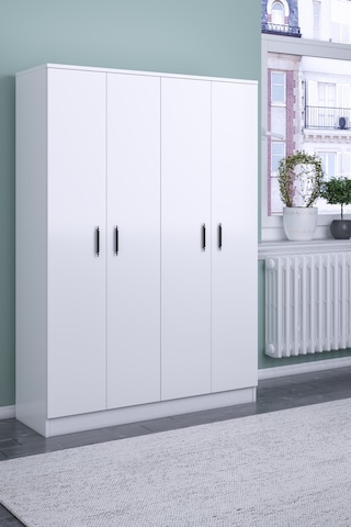 ABETEMOBİLYA Abete-4 Kapılı Beyaz Gardırop