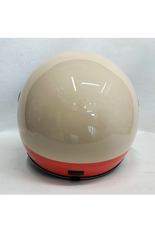 Nero Tk-06 Şefaf Vizörlü Yarım Açık Kask Parlak Krem