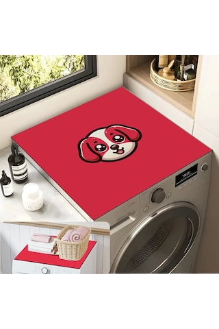 Valerine Life Çamaşır Kurutma Makinesi Örtüsü Matı Kaymaz Sıvı Geçirmez Koruyucu Yıkanır Ped 60x60cm 27240605 Kırmızı