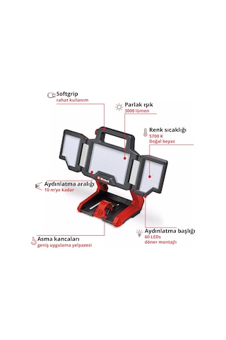 Einhell TP-CL 18/3000 Li Set - Solo Akülü Projektör (Tripod Takılabilir) (Akü ve Şarj Hariç) - 4514170