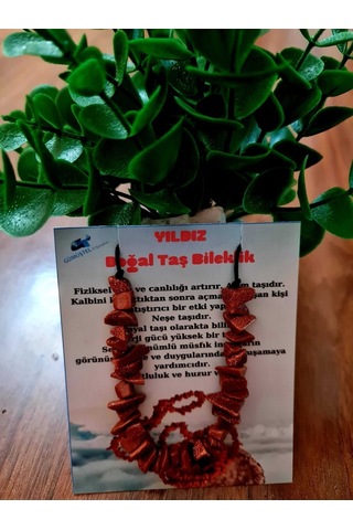 Gümüştel El Sanatları Sertifikalı Doğal Kırık Taş Yıldız Taşı Bileklik Asansörlü Kilit Sistemi Çok Renkli