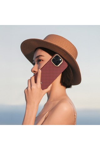 Apple Uyumlu iPhone 16 Pro Kılıf M-safe Şarj Özellikli Raptic Aramid Skin Origin Serisi Kapak Kırmızı