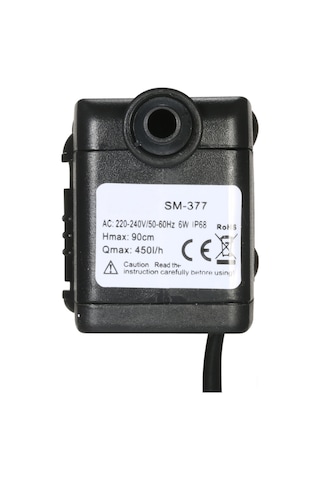Aubyhe 6w Su Altı Pompa, Akvaryum Ve Bahçe Su Özellikleri İçin, 450l/h Akış Hızı, Ip68 Su Geçirmez, Sm-377 Avrupa Standartı