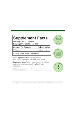 Double Wood L-theanine 200mg 120 Capsules Synergy With Magnesium