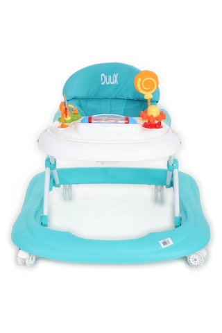 Duux Plano Oyuncaklı Müzikli 3 Kademeli Örümcek Bebek Yürüteci Turkuaz