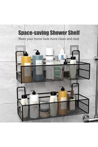 Lemestar Banyo Duş Dolabı Büyük Boy Beyaz Demir Materyal Su Tüpü Tasarımı Taşınabilir Duvar Kurulu Organizer 2 Adet İz Olmayan Yapistırıcı Dahil Beyaz