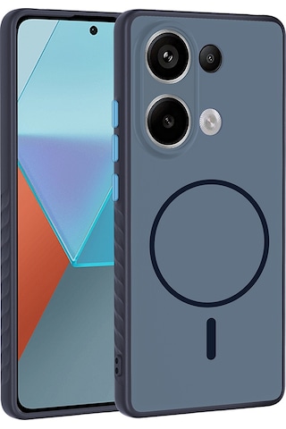 Maks Technology Redmi Note 13 Pro 4g Kılıf M-safe Şarj Özellikli Mkst Tea Kapak - Lacivert