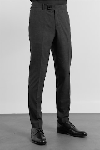 İmza Siyah - Antrasit Yan Cep Kazayağı Desen Slim Fit Esnek Classic Pantolon 1003255174