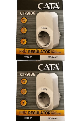 Cata Ct-9186 Akım Ve Çocuk Korumalı Tekli Kablosuz Priz 2 Adet