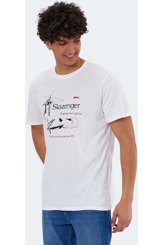 Slazenger KARNEN IN Oversize Erkek Tişört Beyaz