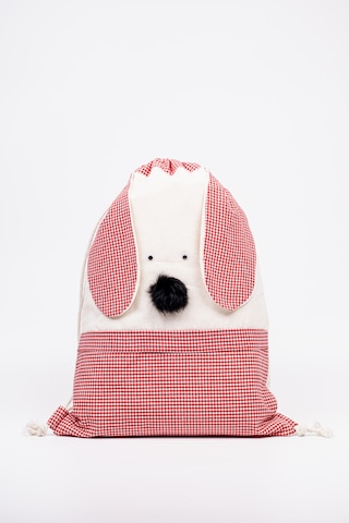 Fabric Craft Bag Çocuk Sırt Çantası Kırmızı Köpek Figürlü Krem - Kırmızı