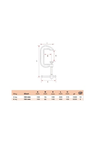 BULUT Dövme Kazancı İşkencesi G Tipi 6 inç 150 mm