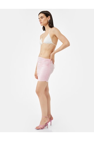 Koton Drapeli Parlak Mini Pareo Etek Pembe 5sak70026mk Gül