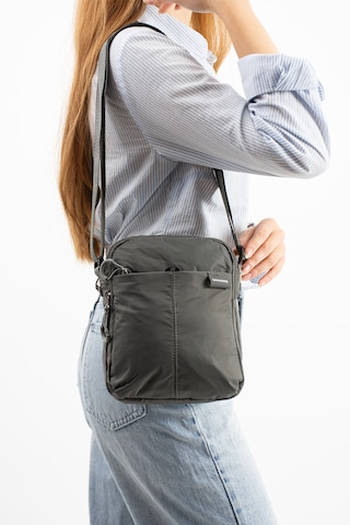 Özer-6033 Sanmorris Suya Dayanıklı Paraşüt Kumaş Çapraz Askılı Unisex Omuz Çantası Koyu Gri