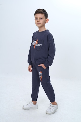 Toontoy Kids Toontoy Erkek Çocuk Önü Yazı Baskılı Eşofman Takım Füme