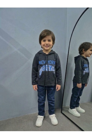 Güneş Kids Çocuk Sweatshirt Koyu Gri Melanj