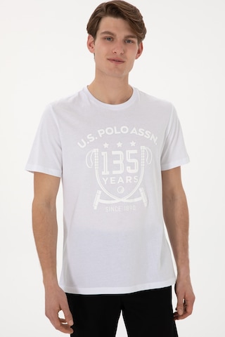 U.S. Polo Assn. Erkek Regular Fit Bisiklet Yaka Beyaz Tişört 50300047-VR013