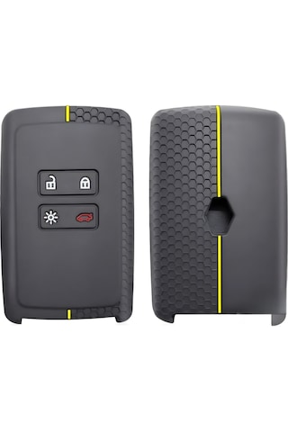 Gma Keys Renault Clio E-tech Austral Megane 4 Talisman Clio5 Kadjar Petek Desenli Anahtar Kılıfı Siyah Sarı