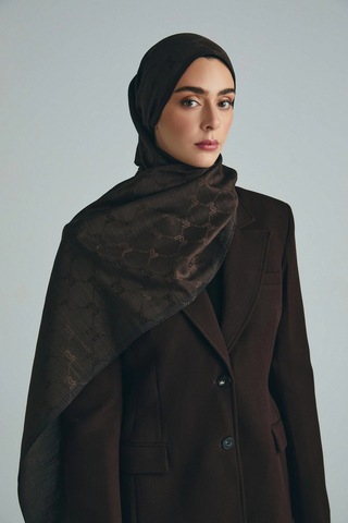 Maisa Neda Pamuk İpek Şal 70 190 Cm - Kahverengi 6057