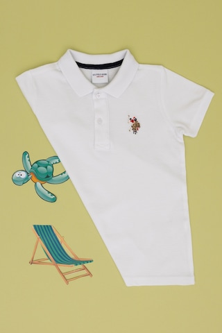 U.S. Polo Assn. Erkek Çocuk Beyaz Basic Polo Yaka Tişört 50306484-VR013