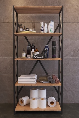 Morpanya Moni Metal Banyo Rafı Ünite 5 Raflı Banyo Düzenleyici Raf Havlu Rafı Havluluk 150 Cm