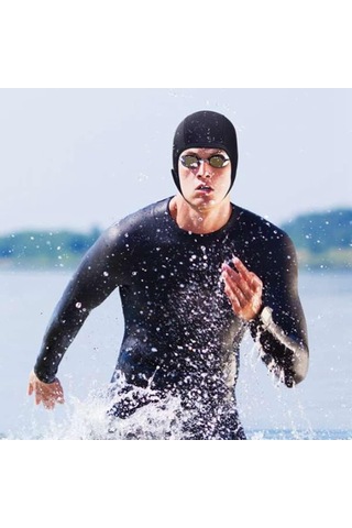 Neevoyu Profesyonel Nylon+neopren Su Aktivitesi Kaskı - Isı Sağlar, Kulakları Korur - Dalış, Yüzme, Sörf İçin Mavi-siyah Çok Renkli