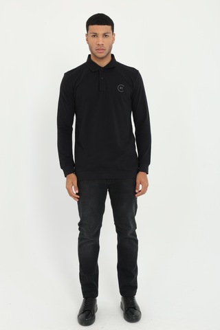 Dufy Erkek Regular Fit Polo Yaka Siyah Sweatshirt-25494