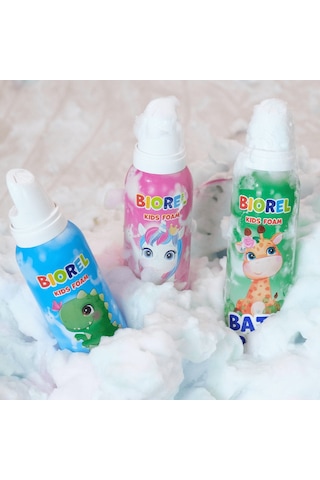 Biorel Kids Foam Oyun Köpüğü Yeşil 150 ML + Mavi 150 ML + Pembe 150 ML