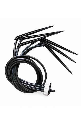 Saksı Sulama Sistemi 6 Çıkışlı Ahtapot Damlatıcı 12 L/h 5'li Paket 30 Saksı 5 Mm Spagetti Hortumlu Sera Ve Topraksız Tarım İçin