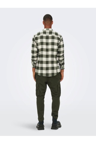 Only & Sons Onsgudmund Erkek Kareli Gömlek Yeşil 001