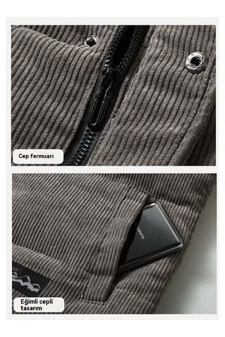 Yeni Kış Düz Renk Sıcak Kadife Yelek Gri