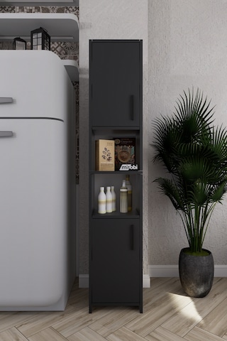 Fella 6 Raflı Çok Amaçlı Dekoratif Mutfak Dolabı Antrasit Antrasit