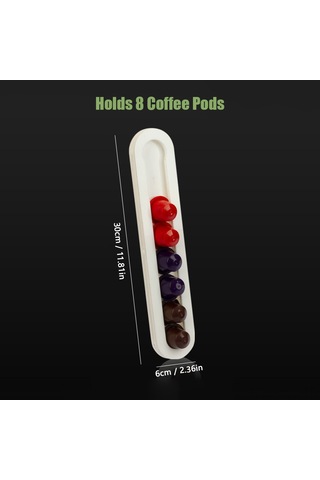 Konesam Kahve Kapsülü Depolama Rakımı, Duvar Tipi, 8 Adet Kapasite, Akrilik Materyal, Minimalist Tasarım, Kf-a08 Küçük Boyut Beyaz