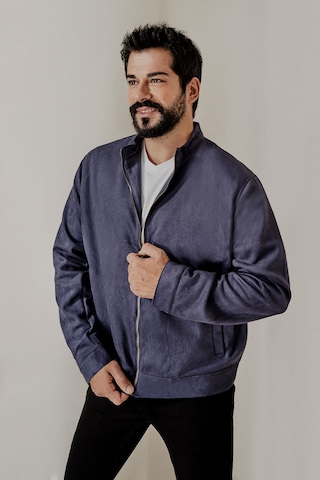 Ac&Co / Altınyıldız Classics - Erkek Lacı Standart Fit Normal Kesim Dik Yaka Mont Lacivert