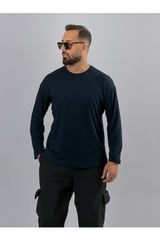 Cocopelli Lacivert Bisiklet Yaka Basic Erkek Sweatshirt Coc3546