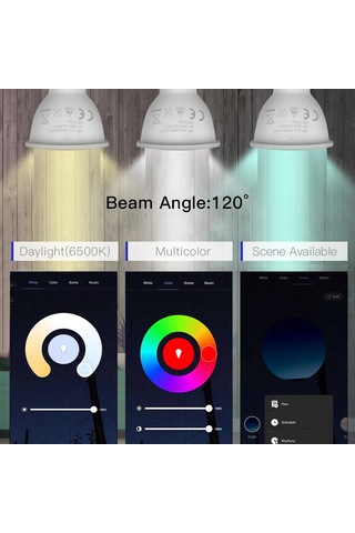 Singree "wifi Akıllı Gu10 Ampul: 16 Milyon Renk, Uzaktan Kontrol, Ses Komutu Ve Zamanlayıcı" Beyaz