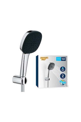 Grohe Vitalio Comfort 110 El Duşu Seti 110 MM Kare 2 Akışlı El Duşu + Duş Başlığı Tutucu + 1750 MM Duş Hortumu + Duş Başlığı Set Krom 26399001