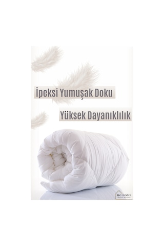 HİG HOME Tek Kişilik Pamuklu Microfiber Yorgan Beyaz