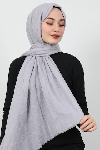 Bambu Kraş Şal Tesettür Giyim, Yüksek Kalite, Hafif, Rahat, Şık, Premium, Lux, Shawl, Scarf Gri