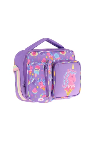 Kaukko Kız Çocuk, Lila Pembe, Unicorn Desenli Isı Yalıtımlı Üç Bölmeli Matara Cepli Okul Beslenme Çantası L7224 Lila - Mavi