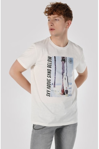 Colin'S Regular Fit Bisiklet Yaka Baskılı Beyaz Erkek Kısa Kol Tişört Cl1062700_Q1.V1_Wht