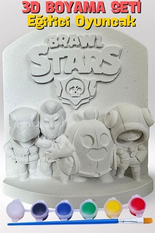 Craft3d Brawl Stars 15 Cm Boyunda Beton/taş/figür/büst Boyama Seti-çocuk Boyama Etkinliği