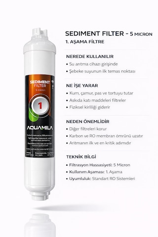 Aqua Mila Kapalı Kasa İnline 3'lü Su Arıtma Filtre Seti Iso Standartlarına Uygun Üçlü Set
