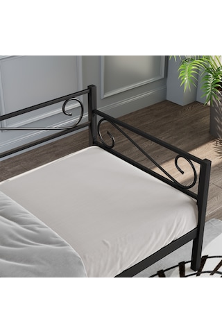 Luna Daybed Metal Karyola Siyah Ölçü Seçenekli Tek Kişilik