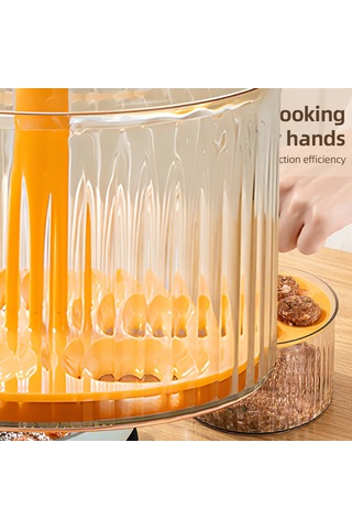 Youmex Ev İçi El Pressli Beş Delikli肉丸oluşturucu, Şeffaf多功能kapaçklı, Manuel Hamur Sıkma, Topak Şekillendirici, Kızartma/halka Pişirme, Karides/balık Çorbası模子, Turuncu Turuncu