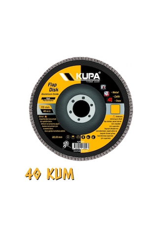 Kuppa Flap Disk Zımpara A40 Kum 2 Adet 115 Mm