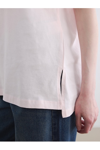 Lcw Modest Pembe Baskılı %100 Pamuklu Kadın Tişört